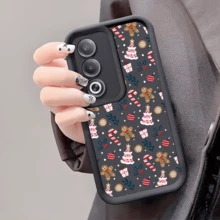 1pc Christmas Tree & Gingerbread Man Gift Box, Thick Anti-Drop Phone Case Compatible With IPhone, Honor, Redmi, Galaxy,