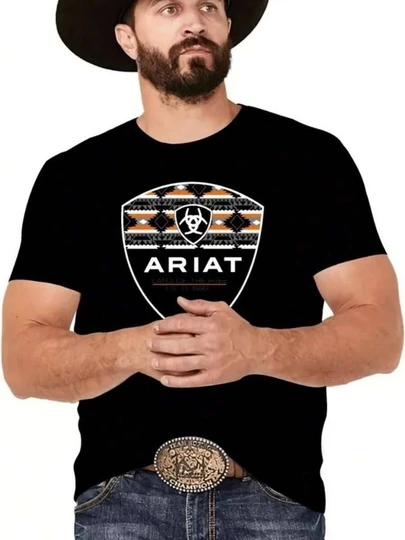 Camisa de hombre de manga corta y cuello redondo, de una sola pieza, fabricada con tela de alta calidad, estampada digitalmente, estilo western, ideal para el verano