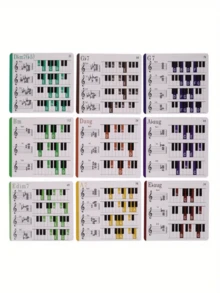 120pcs Piano Chord Flash Cards, FF Campfire Colorful Electric Piano Chord Fingering Diagrams, Piano Chord Flash Card Set With Colored Coding Charts - Ideal For Beginners, 12-Key Learning Kit, Easy For Music Theory And Fast Progress - Instrument Accessories, Piano Accessories, Suitable For Beginners, Musicians, Bands, Performance Events, Music Teaching, Beginner Gifts, Musician Gifts, String Instrument Accessories, New Year Gifts. - Multicolor - View 9