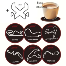 6/2/1 pieza Soporte de hierro para posavasos de cerámica Juego de organizador de almacenamiento de posavasos de 4/6 piezas - Adecuado para decoración y colección del hogar