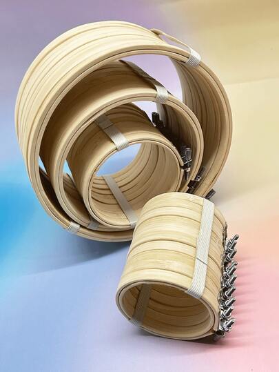 10pcs Adjustable Natural Material Embroidery Hoops, Round Cross Stitch Frames, Bulk Wooden Round Embroidery Hoops, For Arts & Crafts, Sewing And Christmas Decoration