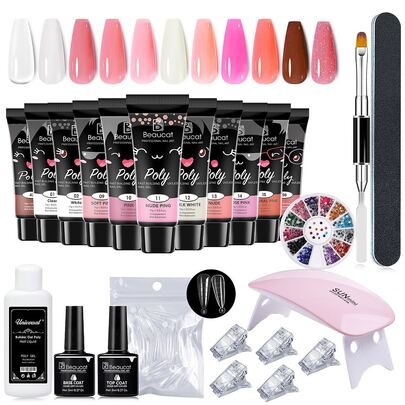 Kit Para De Uñas Polygel Completo Acrilicas Beaucat 21 Pcs