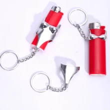 1pc Metal Lighter Protector Case Keychain Smoking Accessories, Portable Lighter Storage Cover, Gift For Friends