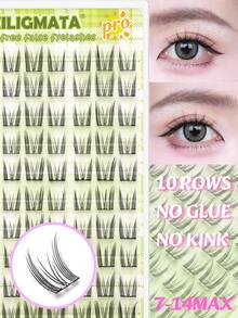 90 racimos de pestañas postizas de estilo pop con efecto de ojo de gato y rizo C, autoadhesivas y voluminosas. Grosor de 0,05 mm, longitud mixta de 7-14 mm. Juego de pestañas postizas para extensiones sin necesidad de pegamento. Mechones ligeros y hechos a mano con imitación de pelo de marta, adecuados para estilos de ojos de zorro y cómicos. Naturalmente esponjosas, ligeras y reutilizables.