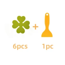 7 pièces Tapis de bain antidérapants en PEVA et caoutchouc auto-adhésifs, stickers antidérapants en forme de cœur et de trèfle pour baignoire, fournitures de salle de bain, décalcomanies de baignoire, tapis antidérapants de douche