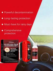 1 Set Car Glass Cleaning Kit Front Windshield Rearview Mirror Window Glass Cleaning Wiping Board Dirt Removal Rain And Fog Prevention To Improve Clarity And Visibility Glass Cleaning And Care Kit
