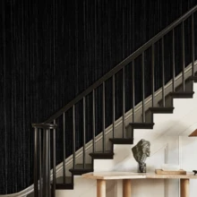 A Roll Of Black Imitation Cloth Wallpaper, A Fashionable And Simple Dark Style Wallpaper, Waterproof Self-Adhesive, Peel And Stick Wallpaper, Size: 60cm * 3/5/10M, Beautiful, Durable, Detachable, Easy To Install Wallpaper, Suitable For Home Living Room Bedroom Decoration, Furniture Cabinet Drawer Interior Wall Decoration, Decorative Stickers - Black - View 2