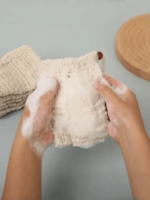 5 pezzi Sacchetti salvaprofumo, Rete per schiuma, Panno detergente viso, Spugna, Sacchetto per bolle di sapone