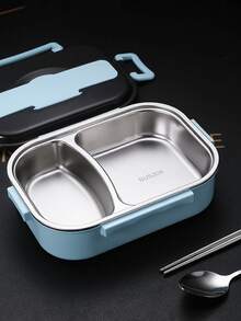 1 套便当盒套装，3 合 1 便当盒套装，3 个隔间容器，成人午餐盒带分隔器、餐具，可微波炉和洗碗机加热，适用于午餐、零食、学校和旅行学习用品，返校 - 彩色 - 查看 1