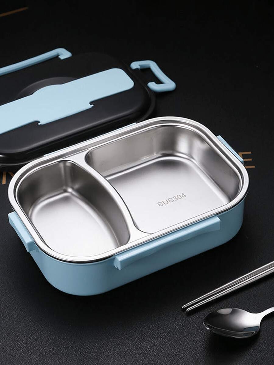 1 套便当盒套装，3 合 1 便当盒套装，3 个隔间容器，成人午餐盒带分隔器、餐具，可微波炉和洗碗机加热，适用于午餐、零食、学校和旅行学习用品，返校 - 彩色 - 查看 1