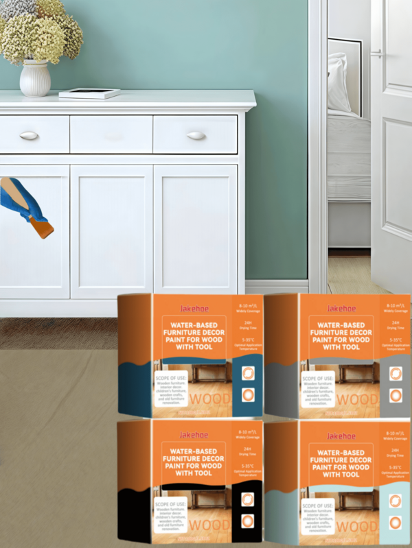 jakehoe 1 pieza/100g Pintura decorativa para muebles de madera a base de agua, pintura de madera a base de agua de colores para renovar puertas de madera, muebles, ventanas, disponible en blanco, verde menta, negro