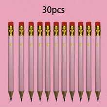 10/20/30pcs Pink Mini Pencil With Eraser, 4 Inch/10cm HB Hexagon Golf Pencil For School, Office, Gift, Wedding Back To School