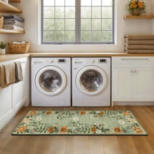 1pc Vintage Pattern Printed Rug, Faux Wool Mat - Highly Absorbent, Easy To Clean, Suitable For Home Decor, Farmhouse, Entryway, Indoor, Room, Kitchen, Dining Room, Small Office/Home Office, Sink, Laundry Room, Doormat, Kitchen Mat, Non-Slip Mat - Multicolor - View 16