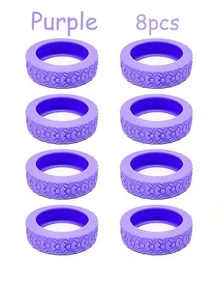 8 piezas/Set Cubiertas de Ruedas de Equipaje, Cubiertas de Ruedas de Silla de Oficina, Cubiertas Protectoras Portátiles de Ruedas de Equipaje de Silicona Colorida, Cubiertas Universales de Ruedas de Equipaje, Cubiertas de Ruedas Reductoras de Ruido para Silla de Oficina, Accesorios de Viaje, Adecuado para la Mayoría de Juegos de Equipaje con Ruedas, Cubiertas de Ruedas de Equipaje de Mano - Multicolor - Ver 10