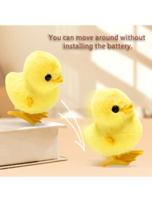 Mini跳躍雞/鴨玩具，模擬毛絨跳躍鴨互動玩具，小動物，生日禮物