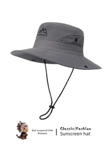 1pc Men's Sun Protection Fishing Bucket Hat, Outdoor Hiking Camping Cowboy Hat Against UV - One Piece Bucket Hat - View 3