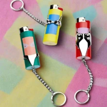 1pc Metal Lighter Protector Case Keychain Smoking Accessories, Portable Lighter Storage Cover, Gift For Friends