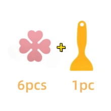 7 pièces Tapis de bain antidérapants en PEVA et caoutchouc auto-adhésifs, stickers antidérapants en forme de cœur et de trèfle pour baignoire, fournitures de salle de bain, décalcomanies de baignoire, tapis antidérapants de douche