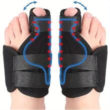 2pcs Big Toe Hallux Valgus Pads, Big Toe Corrector, Built-In Metal Plate, Big Toe Separator, Non-Surgical Hallux Valgus Pads, Comfortable And Breathable, Hallux Valgus Pads - 黑色 - 查看 2