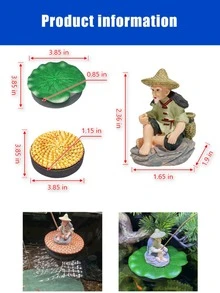 1pc Floating Old Man Fishing Decorative Figurine - Adhesive Fish Food Feeding Function For Fish Tank/Fish Pond, Dual-Purpose Aquarium Ornament For Freshwater/Saltwater Fish Tank Landscaping & Daily Fish Feeding Accessory