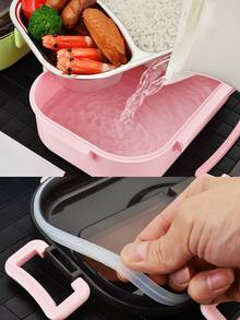 1 套便当盒套装，3 合 1 便当盒套装，3 个隔间容器，成人午餐盒带分隔器、餐具，可微波炉和洗碗机加热，适用于午餐、零食、学校和旅行学习用品，返校 - 彩色 - 查看 6