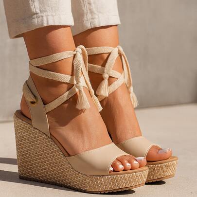 Sandalia Feminina   Casual    Anabela  Férias    2026