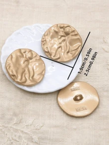 5/10 High-End Customized And Irregularly Designed Metal Buttons, Suitable For Clothing Decoration Buttons Such As Jackets, Shirts, Cardigans, Etc., With Strong Design And Sewing Accessories - Gold - View 4