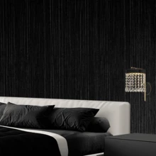 A Roll Of Black Imitation Cloth Wallpaper, A Fashionable And Simple Dark Style Wallpaper, Waterproof Self-Adhesive, Peel And Stick Wallpaper, Size: 60cm * 3/5/10M, Beautiful, Durable, Detachable, Easy To Install Wallpaper, Suitable For Home Living Room Bedroom Decoration, Furniture Cabinet Drawer Interior Wall Decoration, Decorative Stickers - Black - View 8