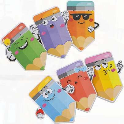 180 Sheets Pencil Shaped Sticky Notes, Name Tag Stickers, Cute Self-Sticky Notepads For Kids/Students/Classroom/School/Office Gifts Supplies