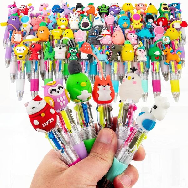 60-Pack Multicolor Pens - Perfect For Kids' Birthdays & Parties - Cute Pens For Kids