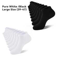 6 双/10 双男士休闲网球袜、迷你中筒袜、剪腿袜、白色网球袜、冬季网球袜、黑色网球袜、除臭、运动、透气（大码）、适合日常穿着、室内和室外。以及女士袜子 - 运动休闲袜