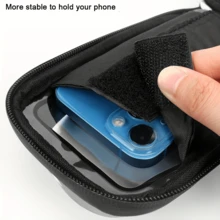 Soporte para teléfono móvil en el manillar, bolsa soporte para teléfono de bicicleta, soporte para teléfono de bicicleta con pantalla táctil para marco delantero, para motocicleta, e-bike, bolsa giratoria 360° a prueba de agua para teléfono celular