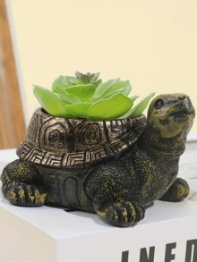 1 Piece Creative Decorative Turtle Planter For Succulents, Balcony And Garden Decoration - Multicolor - View 12
