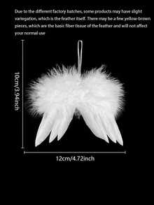 5/10/20pcs White Feather Angel Wings Decor, Christmas Tree Ornament, DIY Craft Supplies, Wreath Accessories Perfect For Christmas Home Party Decorations