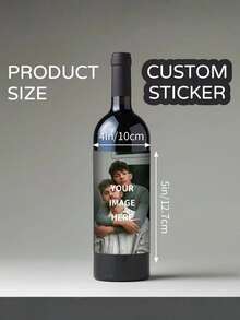 1张定制葡萄酒瓶贴纸 | 个性化照片酒标，防水防紫外线 | 派对装饰贴纸 | 适用于婚礼、生日、周年纪念、订婚、毕业典礼等场合的定制葡萄酒瓶标签 | 独特的伴侣礼物创意 | LGBTQ婚礼装饰 - 男士情侶 款 - 查看 6