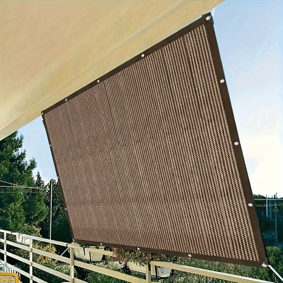 Outdoor Sunshade Net - Brown, UV Resistant, Durable Canopy Suitable For Travel, Picnics, And Swimming Pools - Available In Multiple Sizes