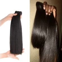 15A Double Drawn Straight Human Hair Bundles, 100% capelli umani grezzi non trattati, tessitura per donne, extension per capelli, colore naturale n. 1B, extension per capelli umani per donne, extension per capelli per donne, tessitura dei capelli, extension per capelli lisci, capelli dall'aspetto naturale, capelli di alta qualità, extension per capelli a lunga durata, capelli con clip, capelli da donna, capelli di qualità da salone - Natural Black - Visualizzare 7