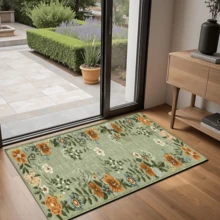 1pc Vintage Pattern Printed Rug, Faux Wool Mat - Highly Absorbent, Easy To Clean, Suitable For Home Decor, Farmhouse, Entryway, Indoor, Room, Kitchen, Dining Room, Small Office/Home Office, Sink, Laundry Room, Doormat, Kitchen Mat, Non-Slip Mat - Multicolor - View 17