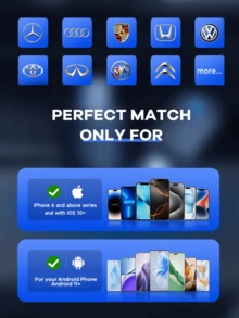 REMAX 2-In-1 Wireless CarPlay & Android Auto Adapter; Plug & Play For IPhone/Android; Lag-Free Connection; Mini Size With Extension USB-C/Type-C; Fits 900+ Cars; - M27-多色 - 查看 9