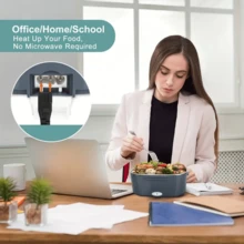 Herrfilk Portable Car & Home Electric Heated Lunch Box - Leak-Proof Microwave Heating Bento Box, With Detachable Stainless Steel Inner Pot, 1.5L Capacity, Designed For Truck Drivers - Japan A Type Plug(100V) - View 4