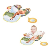 Infant Tummy Time U-Shaped Learning Pillow, Featuring Colorful Cartoon Animal & Nature Designs - Soft Polyester Infant Activity Seat For Motor Skill Development Interactive Sensory Play, Baby Play Mat, Playful Character Design, Durable Baby Toy, Christmas & Halloween Gift