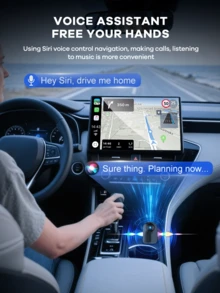 REMAX 2-In-1 Wireless CarPlay & Android Auto Adapter; Plug & Play For IPhone/Android; Lag-Free Connection; Mini Size With Extension USB-C/Type-C; Fits 900+ Cars; - M27-多色 - 查看 6