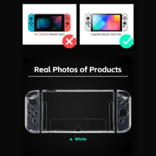 Estuche protector transparente de TPU suave tipo Data Frog, funda protectora de marco claro compatible con la consola de juegos Switch OLED - transparente - Ver 3