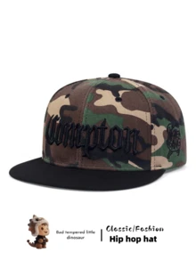 1 件男女通用平檐棒球帽，个性化刺绣字母夏季太阳帽，嘻哈风格