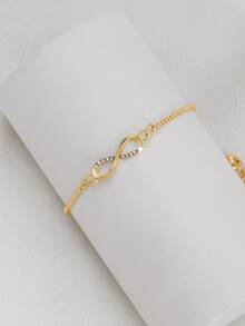 1pc Adjustable Geometric Infinity 8 Shape Bracelet, Minimalist & Fashionable Design