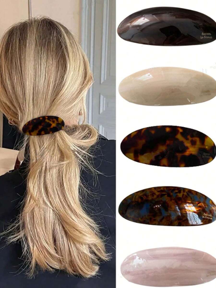 1pc French Elegant Gold Label Hair Clip, Classy Half-Up Hair Accessory, Suitable For Daily Wear And Holidays, Elegant Gift, Hair Clips Claw, Clips Hair, Hair Claws, Hair Slide, Hair Barrettes, Bobby Pin, Hair Accessories, Head Accessories, Hair Accessories For Women - Multicolor - View 1