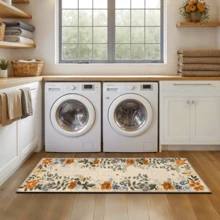 1pc Vintage Pattern Printed Rug, Faux Wool Mat - Highly Absorbent, Easy To Clean, Suitable For Home Decor, Farmhouse, Entryway, Indoor, Room, Kitchen, Dining Room, Small Office/Home Office, Sink, Laundry Room, Doormat, Kitchen Mat, Non-Slip Mat - Multicolor - View 15