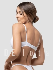 Kit 4 Sutiã Básico Bojo Lingerie Soutien Alça Fina Microfibra Conforto Liso - Multicolorido - Visão 4