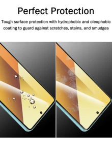 2 片高清钢化玻璃屏幕保护膜，适用于小米 15、15Pro、14、13、13Pro、红米 K80 等机型。防油、防水、防指纹、防刮、防震、防摔、无白边、无气泡、易于安装、高清清晰。适合作为生日、复活节、生日、圣诞节、家人、朋友、男朋友的礼物 - 無色 - 查看 4