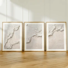 Bộ 3 tranh nghệ thuật treo tường hiện đại, tranh trừu tượng, họa tiết lượn sóng, tông màu đất, tranh dập nổi tối giản, màu trắng tinh khiết, phong cách nhà nông thôn, sóng trắng, có hoặc không khung, trang trí phòng, trang trí nhà cửa, trang trí ký túc xá sinh viên, khách sạn, nhà ở, phòng khách, phòng ngủ, phòng tắm và văn phòng. Quà tặng trang trí tường - Nhiều màu - Xem 5